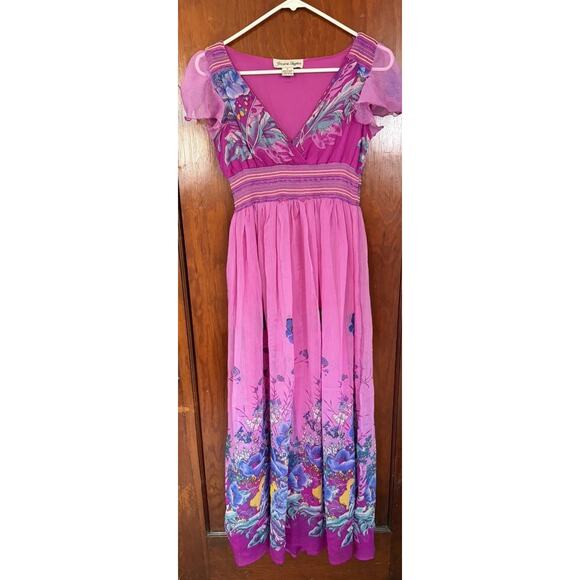 Jessica Taylor NYC Dresses & Skirts - VTG Y2K Jessica Taylor Pink Floral Midi Dress Boho Fairy Cottagecore Size S